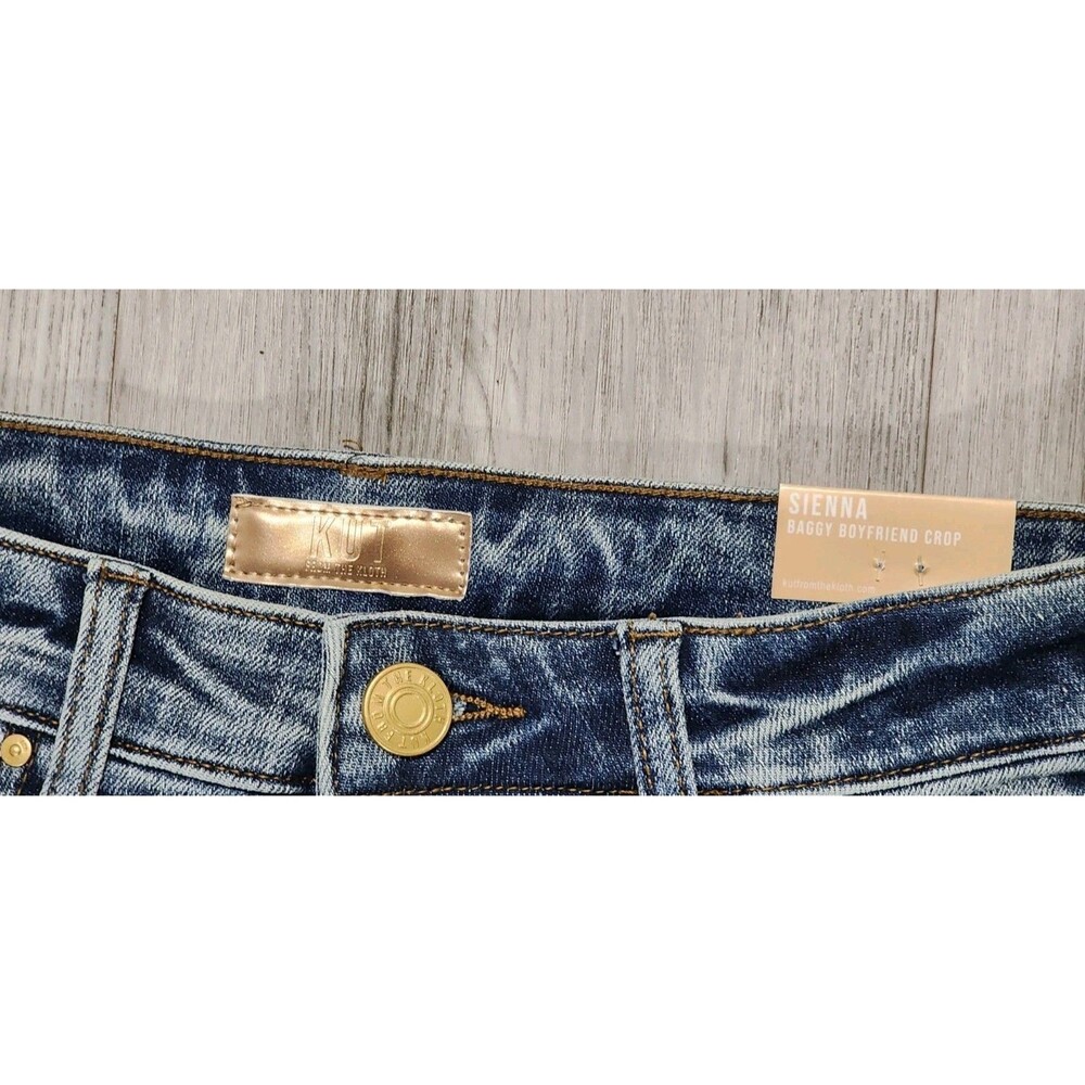 Nwt KUT FROM THE KLOTH Sienna Baggy Boyfriend Crop Jeans In Passion NEW Size 0 - Picture 4 of 16